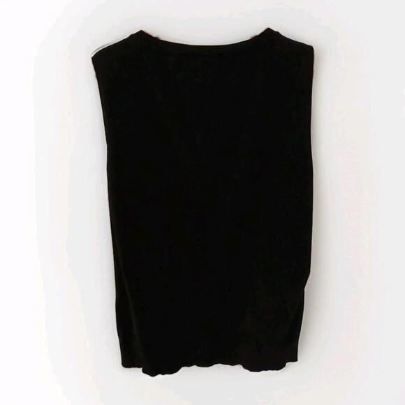 August Silk Sweater Vest Womens XL Black Sleeveless Round Neck Stretch Top - Picture 6 of 8